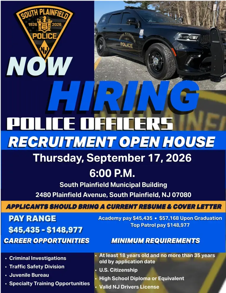 South Plainfield Police Hosting Recruitment Open House Sept. 17