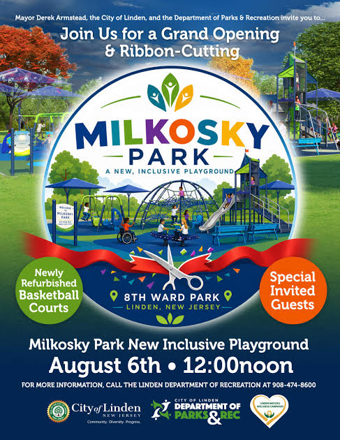 The City of Linden Celebrates Ribbon Cutting of Newly Renovated Milkosky Park on August 6th