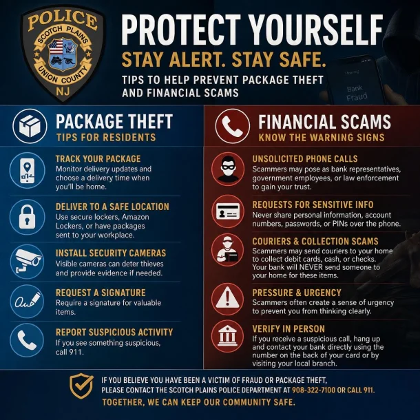 Scotch Plains Police Department — Community Safety Alert