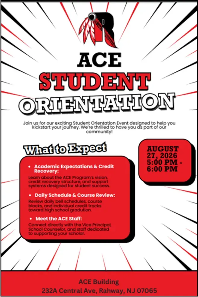 Rahway ACE Program Holds Back-to-School Orientation Thursday