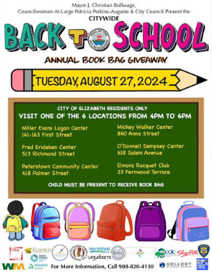 Elizabeth Book Bag Giveaway Set for August 25 at Six Sites