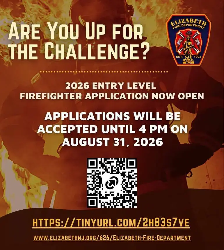 Elizabeth Fire Department Accepting Applications for 2026 Entry-Level Firefighters