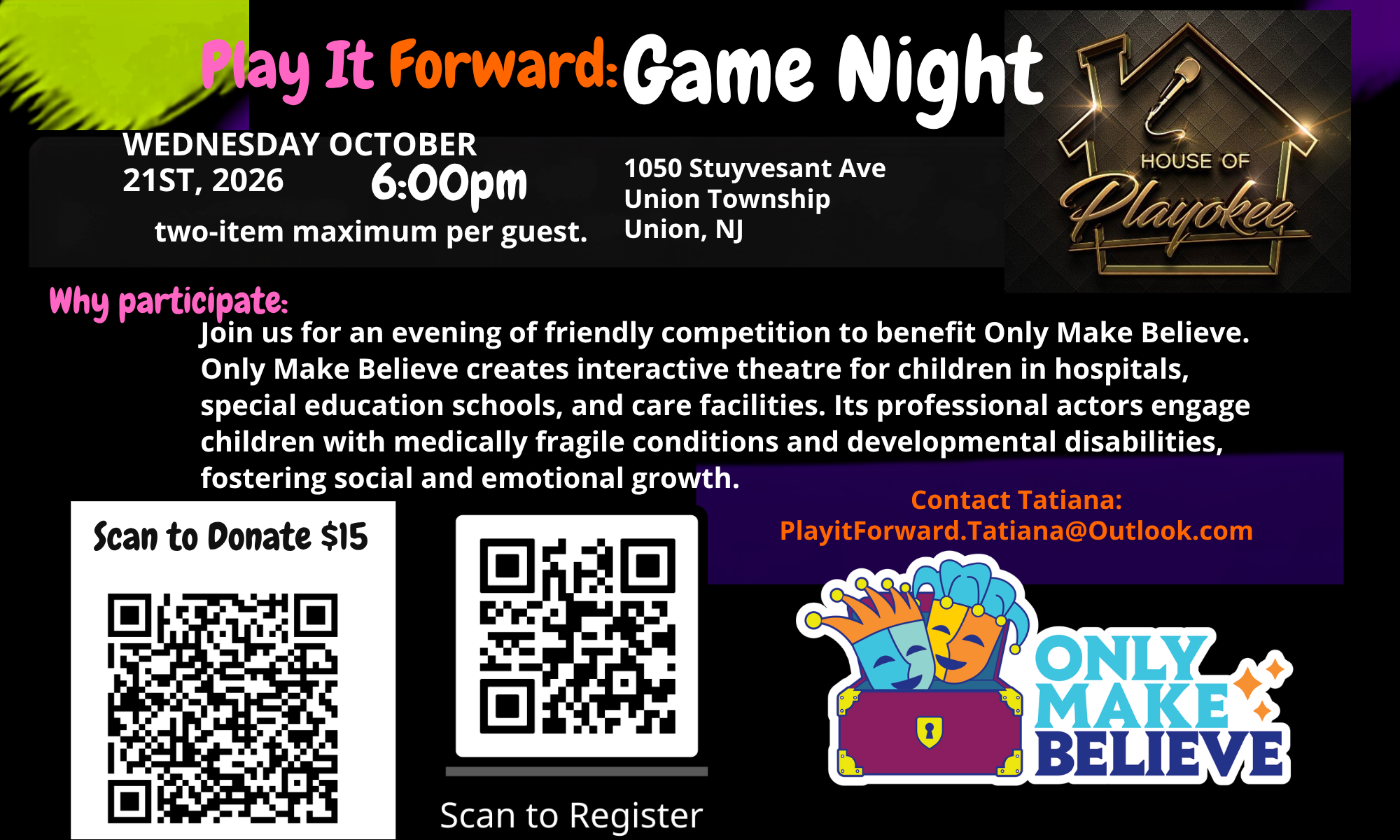 Play It Forward Game Night Union October